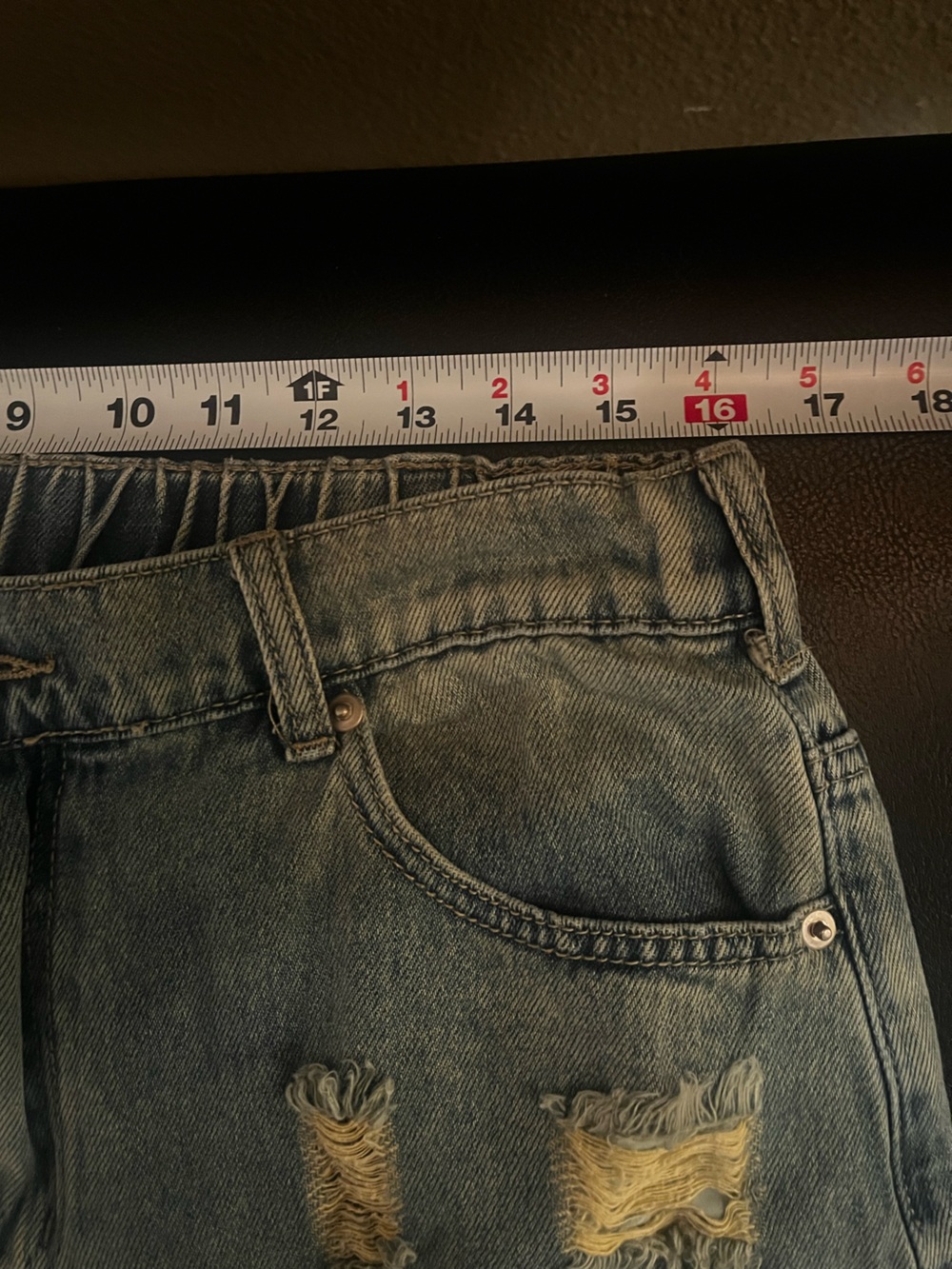 Oli & Hali Distressed Wide Leg Peace Patch Jeans. - Picture 5 of 6